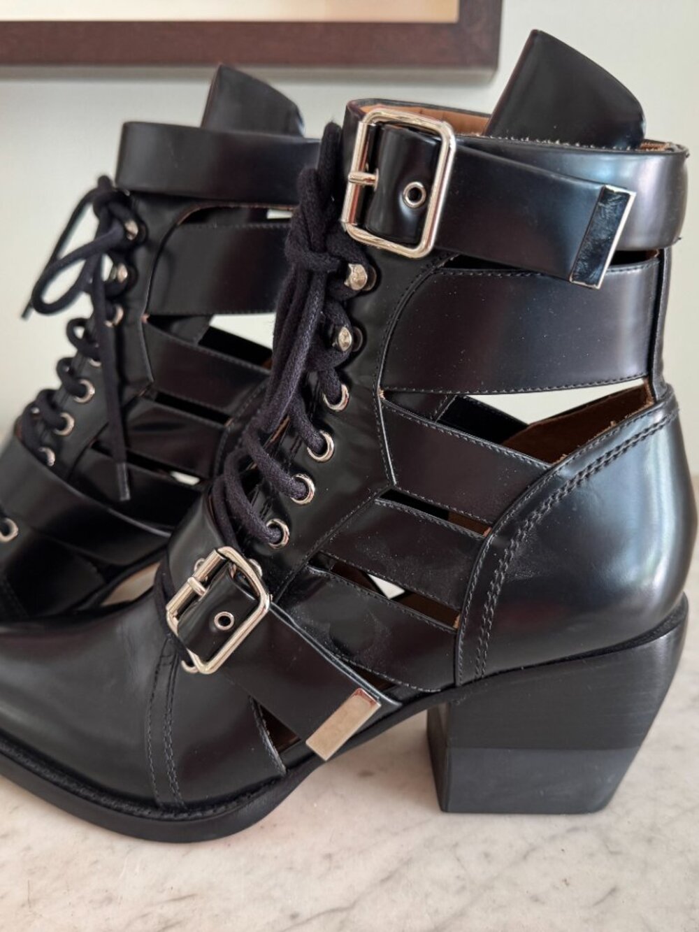 Chloe Rylee Biker Ankle Boots-9..5 - Picture 6 of 9